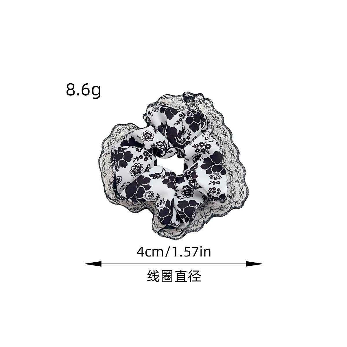 High-elasticity retro floral fabric hair band