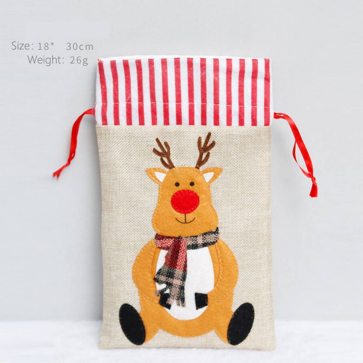 Burlap Embroidered Kids Christmas Gift Bag_CWAJE05393