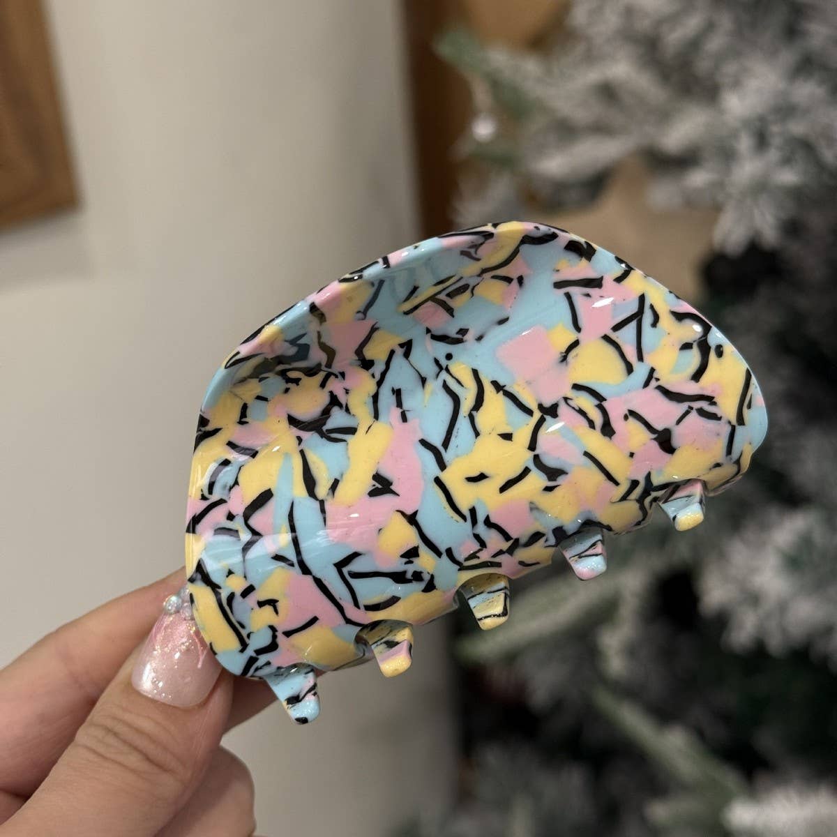 CWAHA4555_NEW LIGHT LUXURY CANDY COLOR SEMI-CIRCULAR HAIRPIN