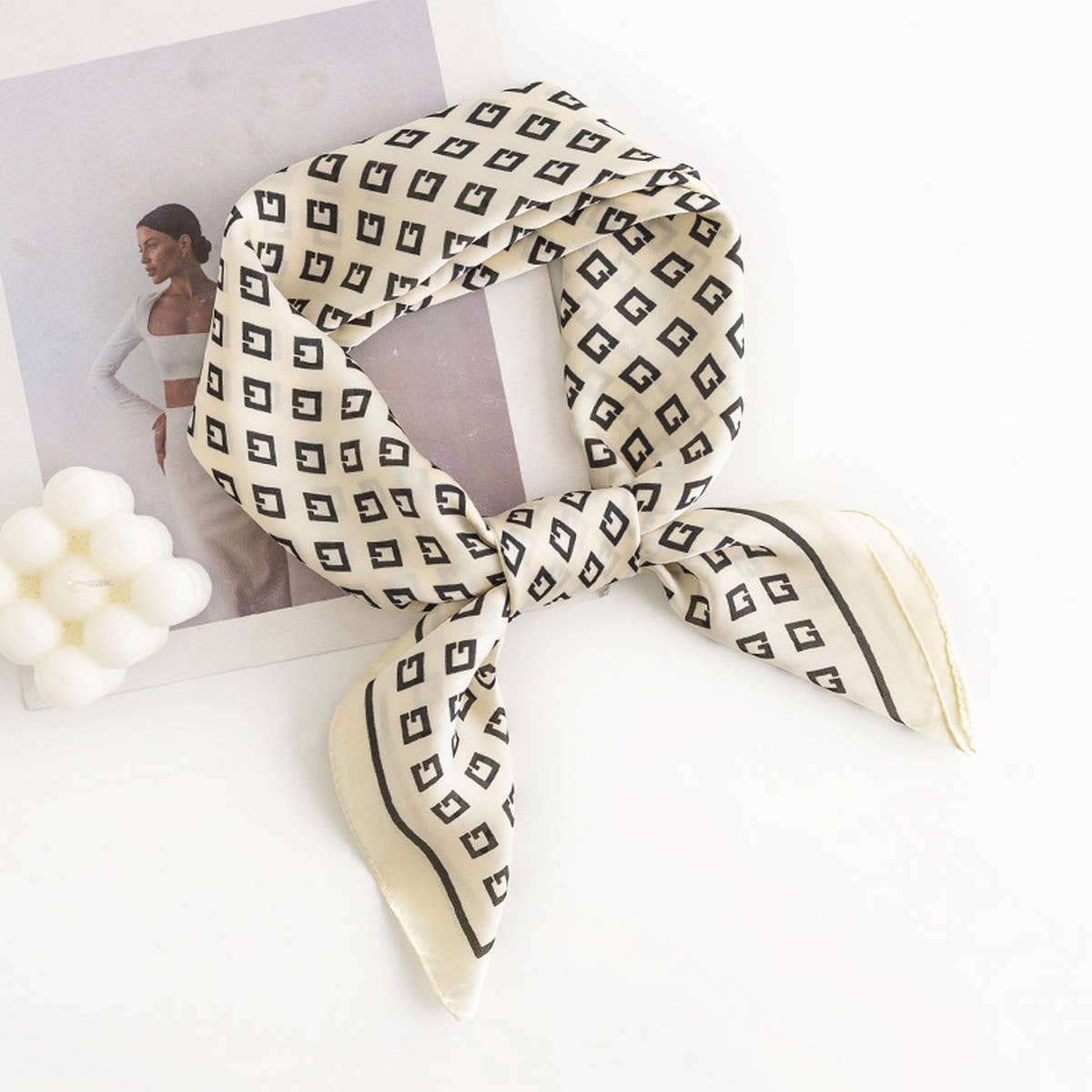 Chic Silk Square Scarf, Versatile Headscarf & Shaw