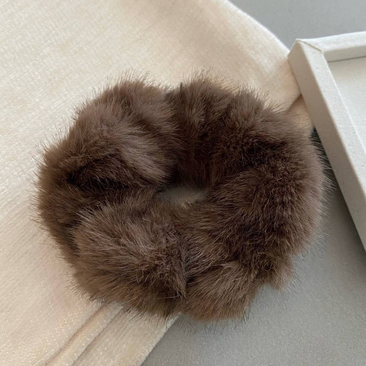 FAUX MINK PLUSH HAIRBAND HAIR ACCESSORIES