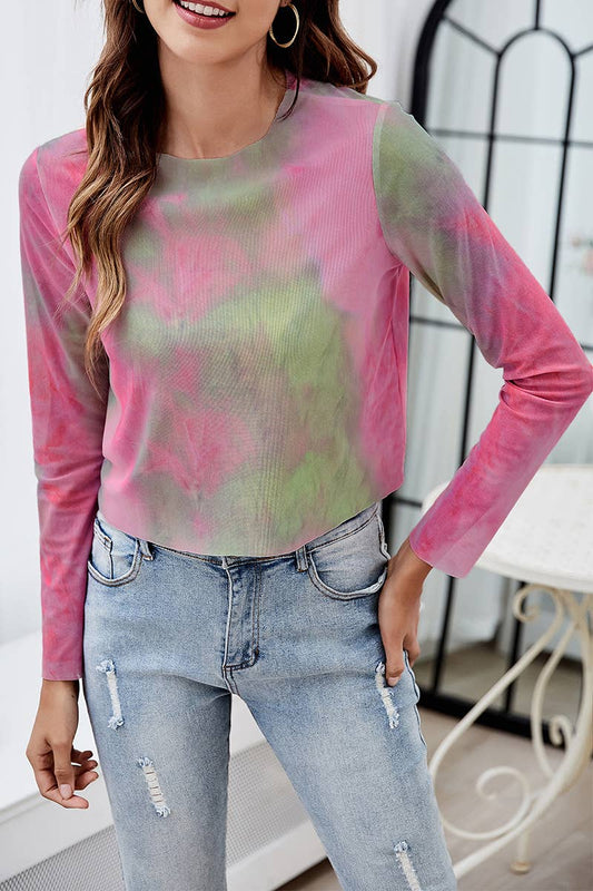 Cwttl2024_Summer Loose Tie-Dye Cropped T-Shirt