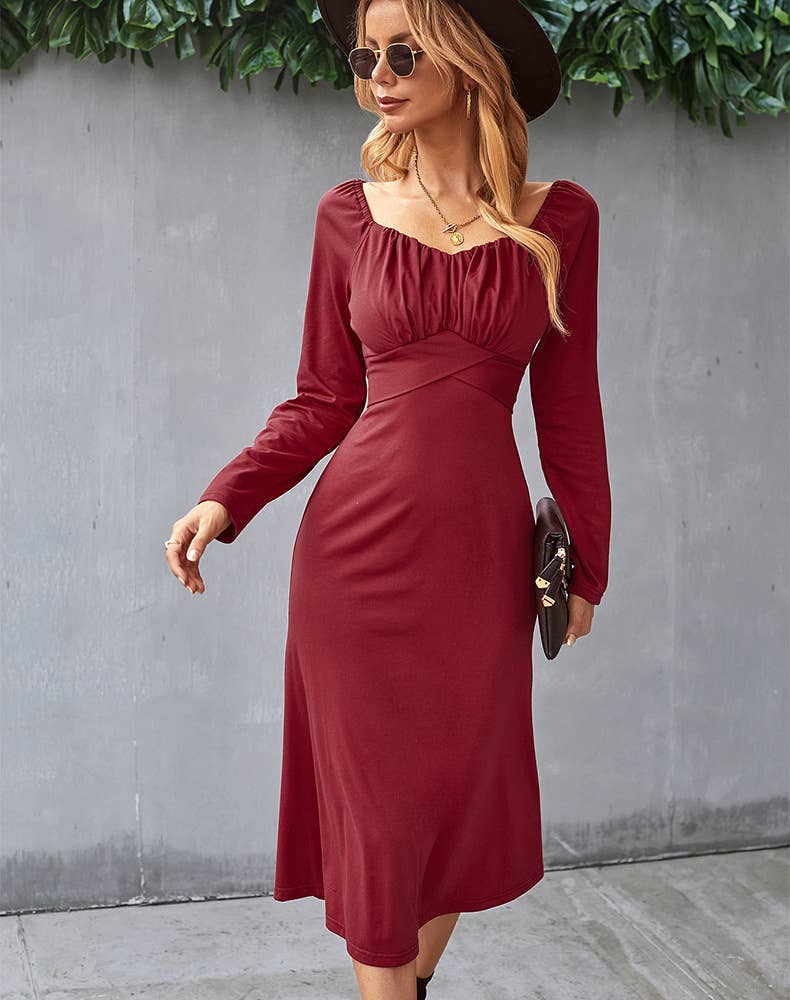 SOLID COLOR BASE DRESS FRENCH ROMANTIC DRESS