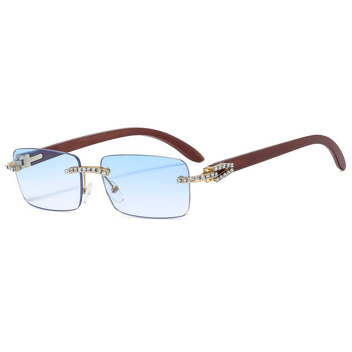 Rhinestone Frameless Square Sunglasses for Women