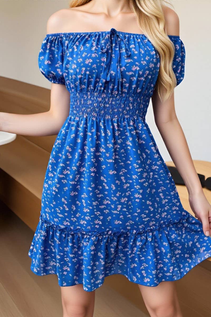 CWDSD10541_BACKLESS WAIST-CINCHING RUFFLED SUSPENDER DRESS