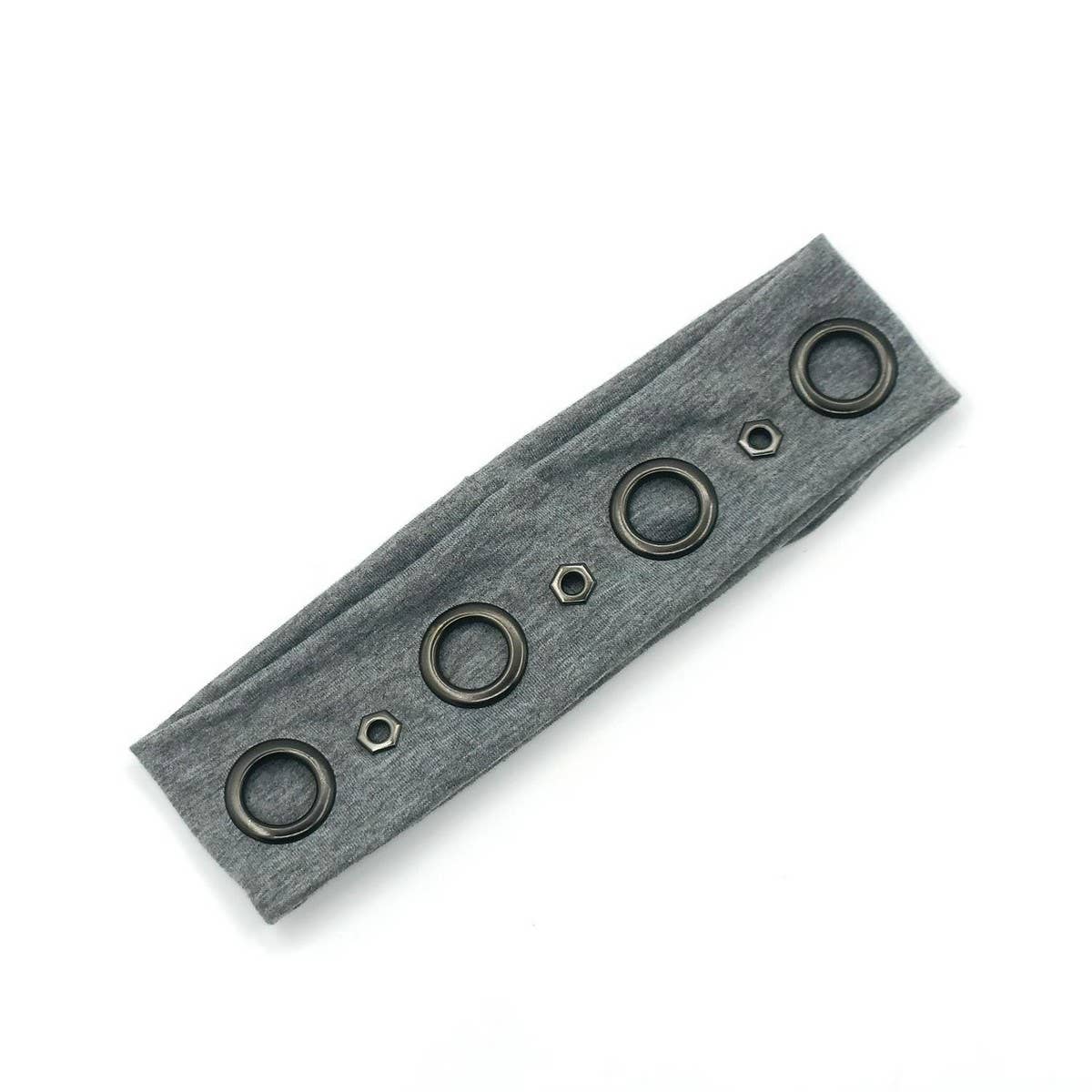 Elastic Punk Headwrap with Geometric Studs