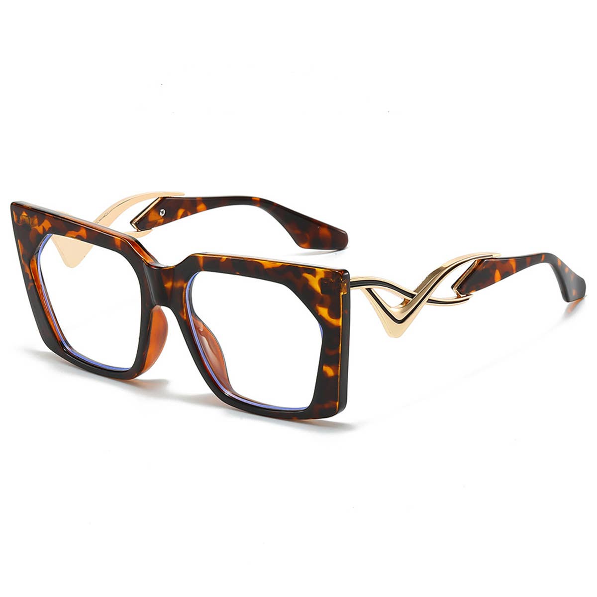 CAT-EYE CURVED TEMPLE FASHION SUNGLASSES_CWASG0536