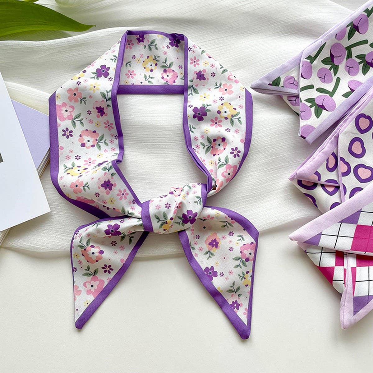 2024 NEW STYLE PURPLE FLORAL STRIPED SCARF_CWASC0710