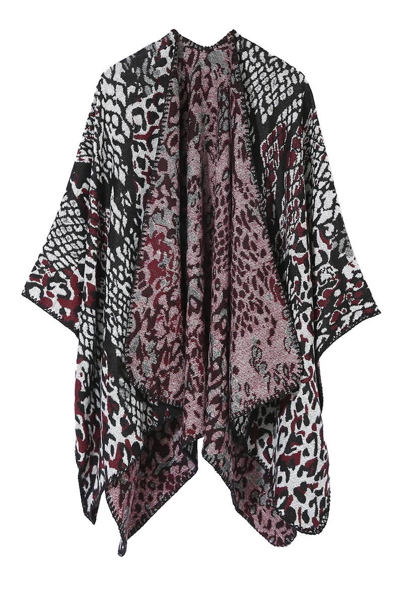 LEOPARD PRINTING SHAWL WRAP CAPE PONCHOS