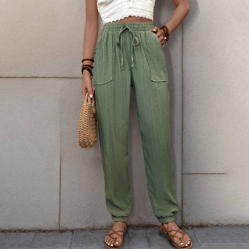 Texture sense casual long small foot pants