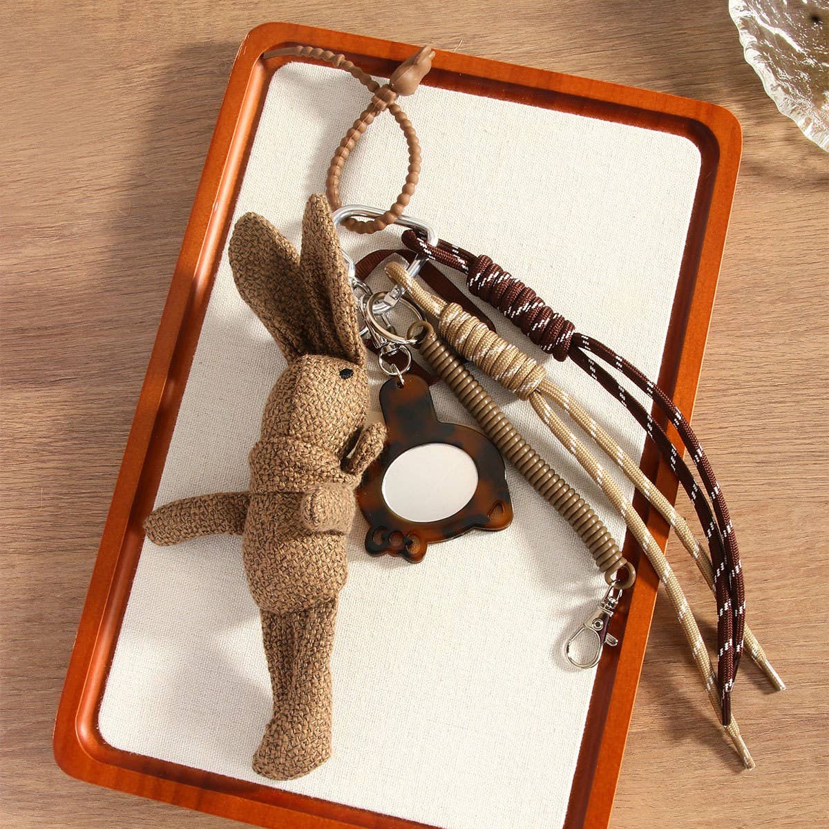 Handmade Woven Bunny Keychain Cute Bag Charm Gift