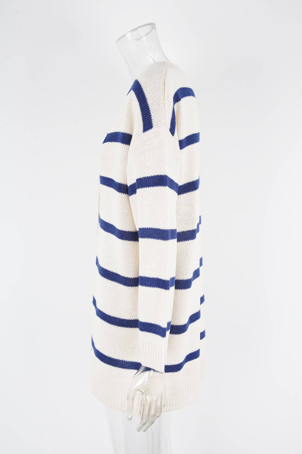 Simple and versatile button striped coat