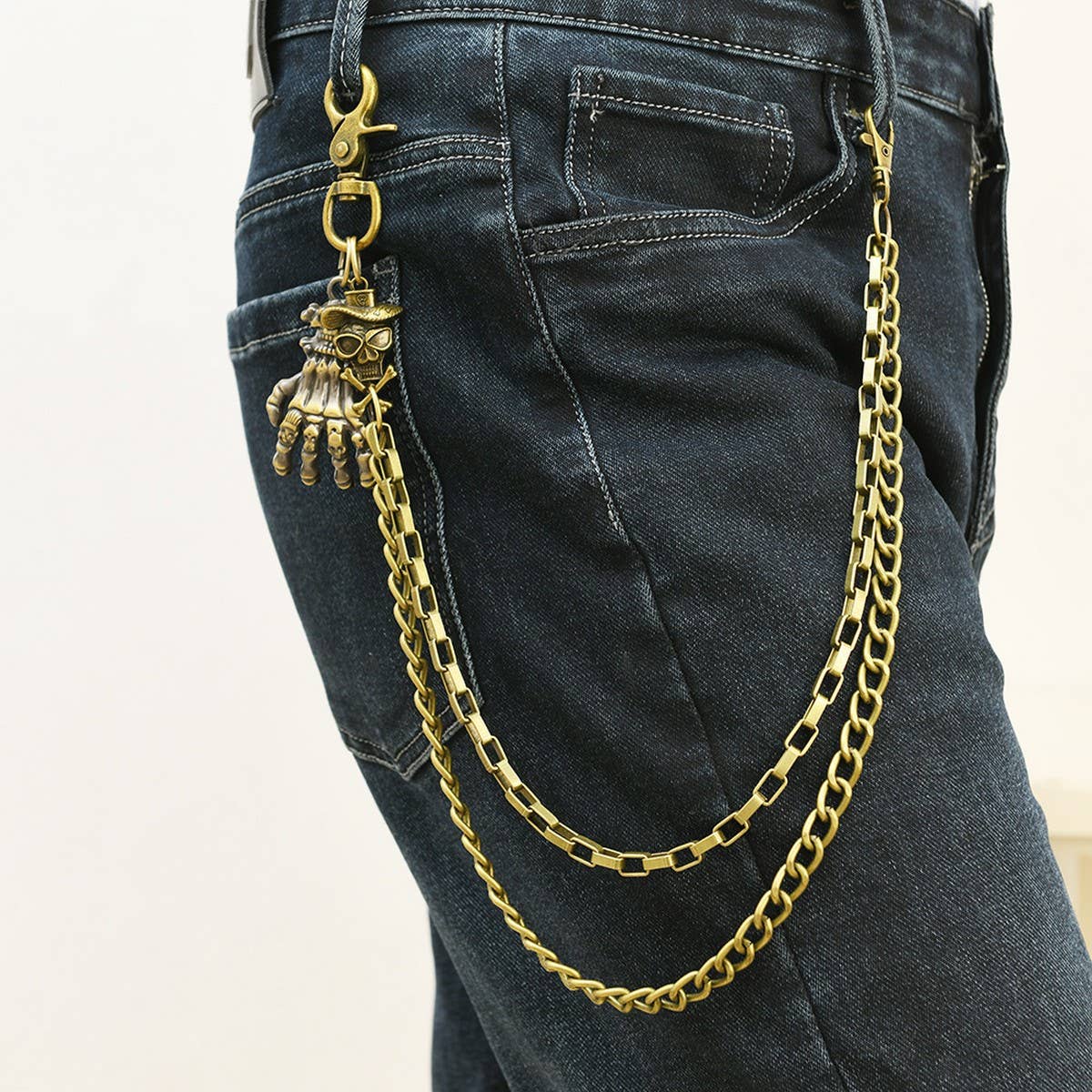 PUNK SKULL PENDANT MULTI-LAYERED TROUSER CHAIN_CWMM4883