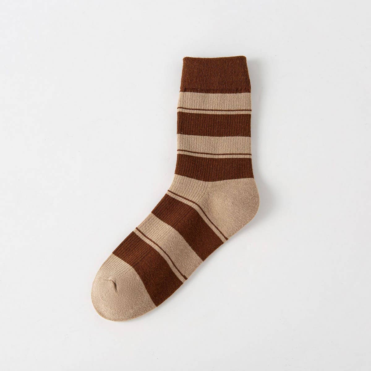 NEW STRIPED COTTON MID-TUBE SOCKS FOR WOMEN_CWMS1351