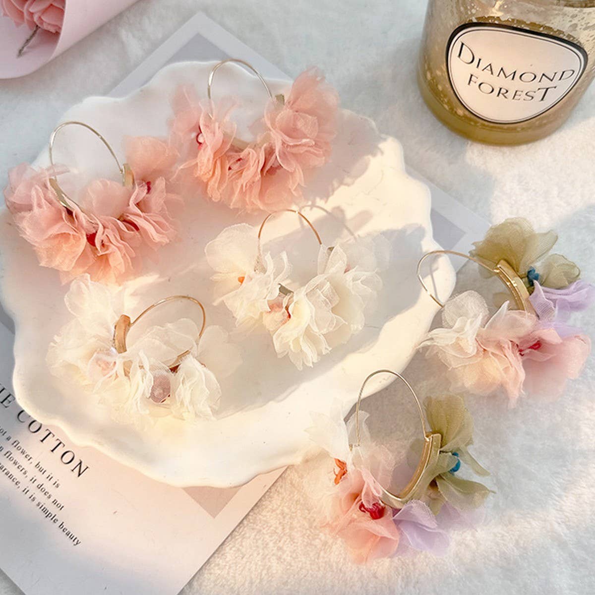 Creative V-Shape Flower Earrings ? Artistic Design