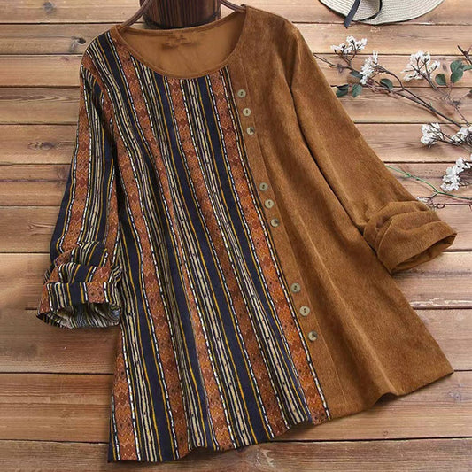 VINTAGE CREW-NECK LOOSE-FITTING LONG SLEEVES