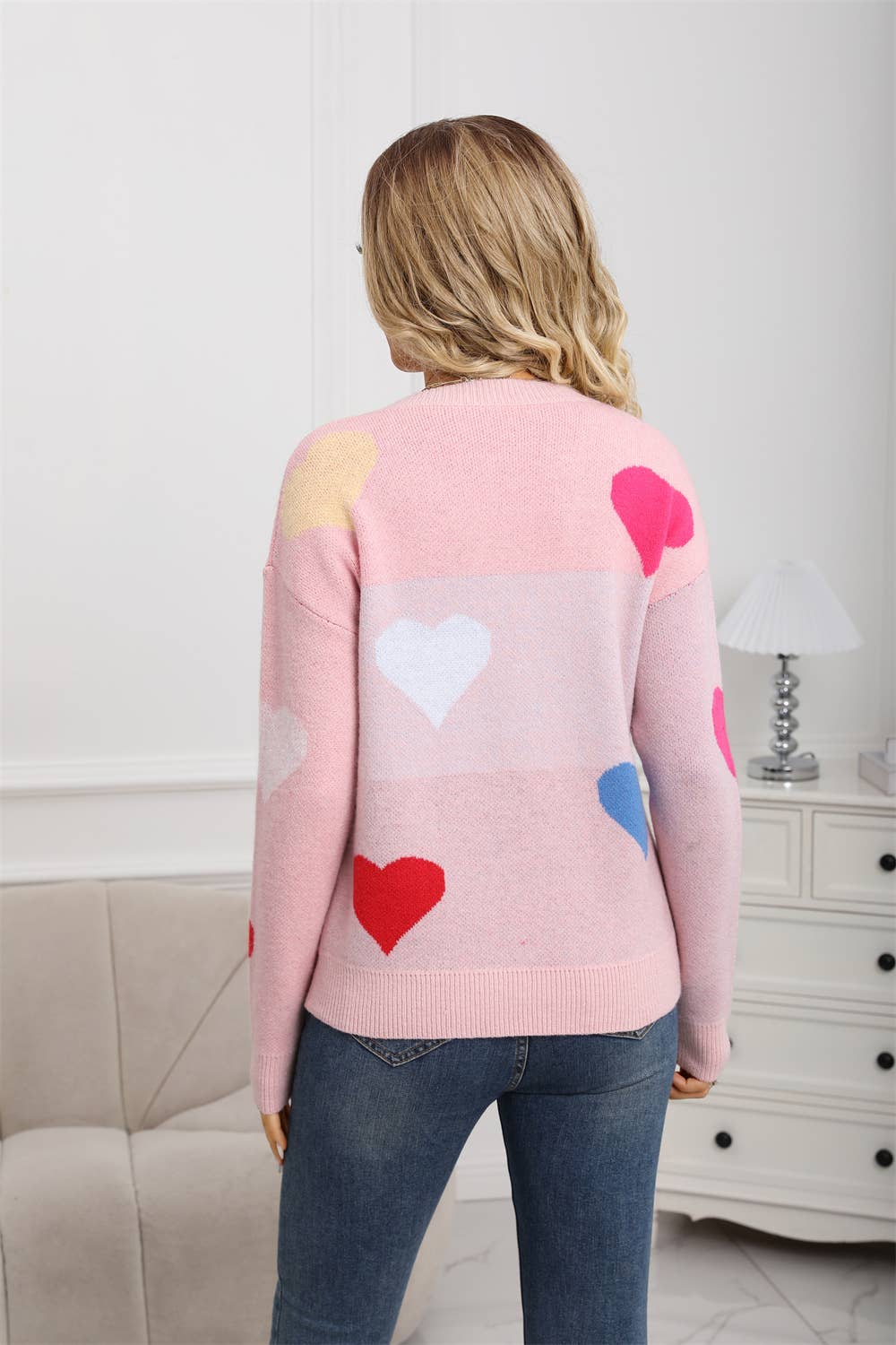 Valentine's Day small heart pullover sweater