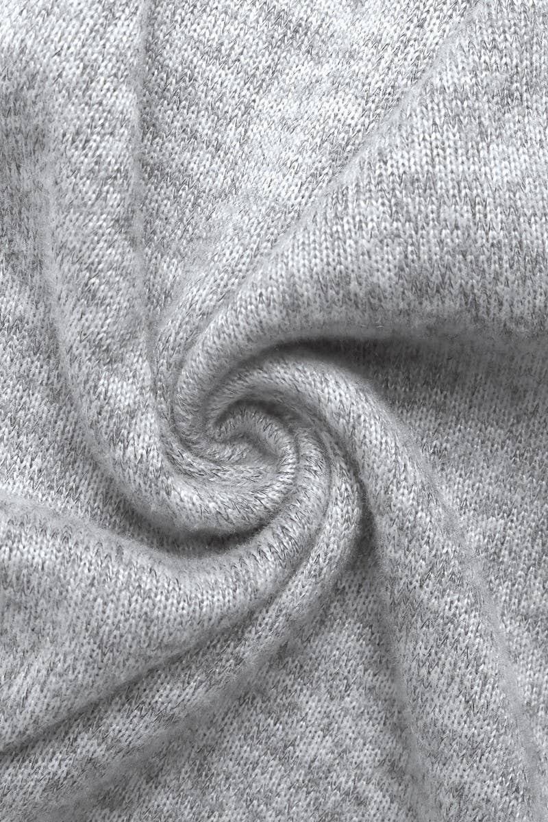 CWDMD01046_V-NECK SOLID COLOR BRUSHED SLIT LONG SKIRT