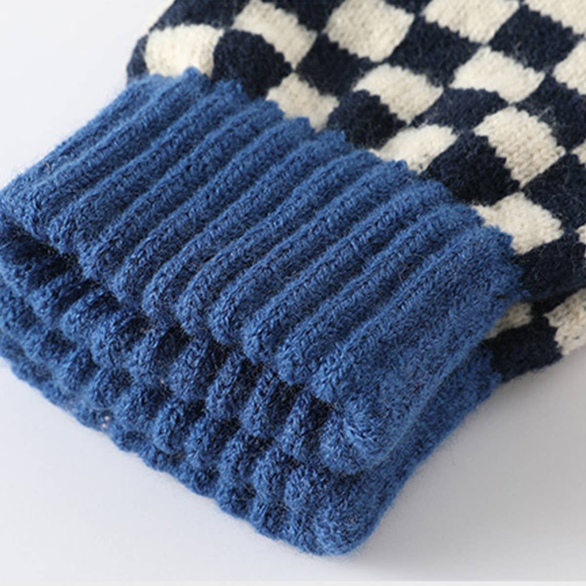 WARM AND WINDPROOF THICK STRIPED KNITTED GLOVES_CWAG0035
