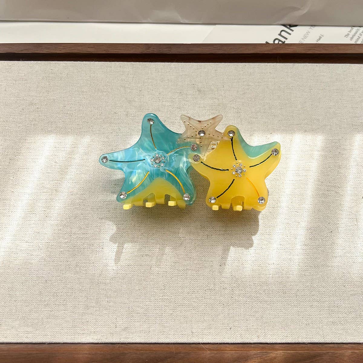 3D Starfish Acetate Hair Claw, Thick Hair Bun Clip_CWAHA5970