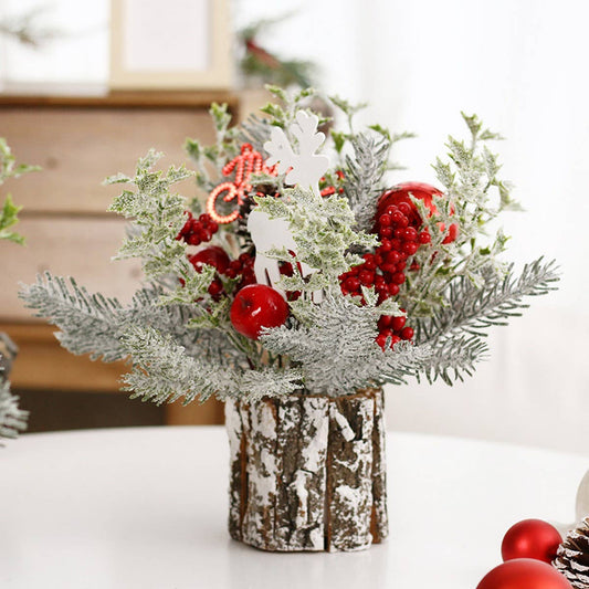 Mini Christmas Tree with Red Berries & Pinecones_CWMM9895