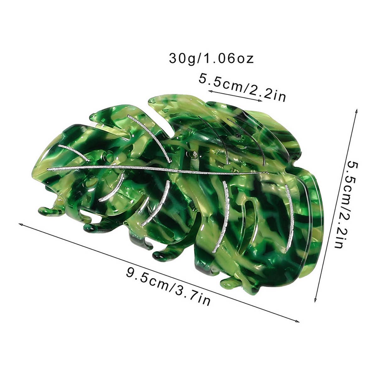 Acetate Leaf Hair Claw - Elegant Shark Clip_CWAHA1646