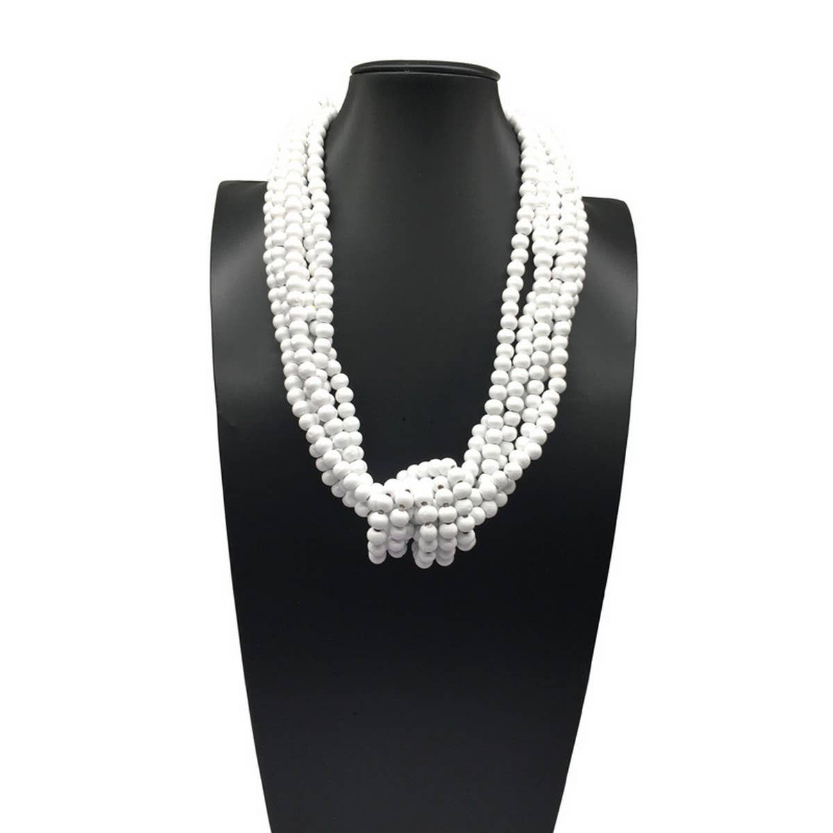 BOHEMIAN MULTI-LAYER WOODEN BEAD KNOT NECKLACE_CWMM4735