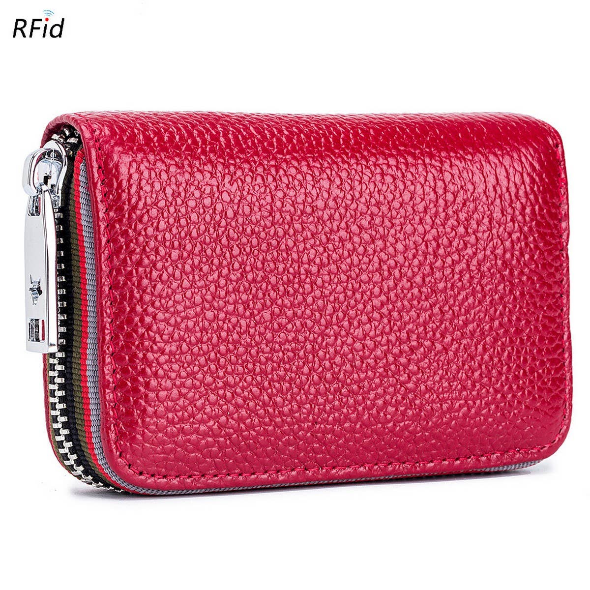 TOP LAYER COWHIDE ZIPPER GENUINE LEATHE CARD HOLDER_CWAB3835