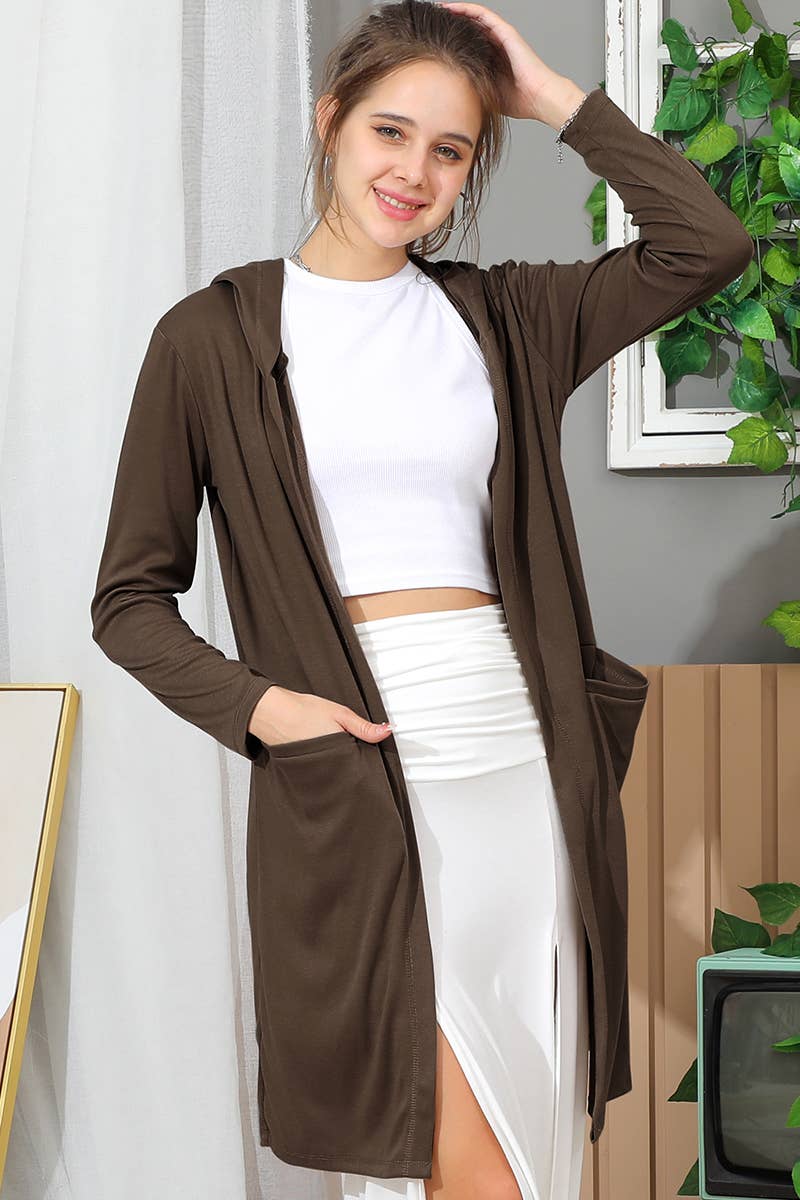 CWOCAL541_OPEN FRONT CASUAL LONG CARDIGAN WITH SIDE POCKETS
