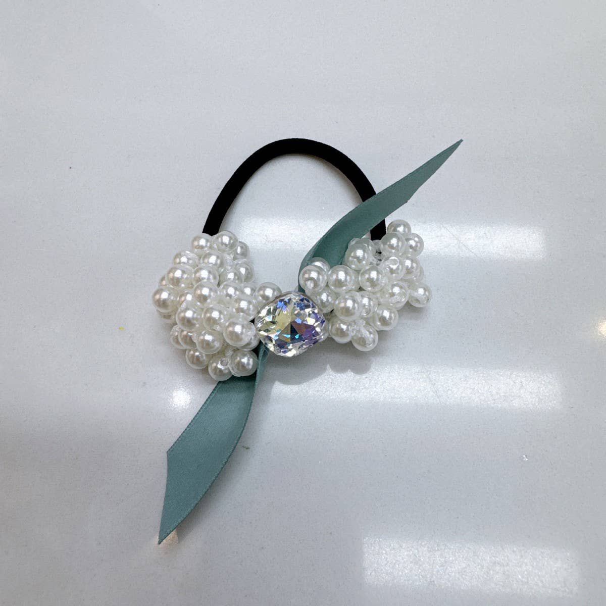 Braided Pearl Hair Tie New Elastic Hair Band_CWAHA6882