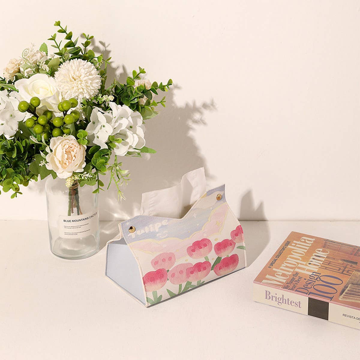 NEW HOME CAR GIRLY TEA TULIP NAPKIN STORAGE BOX