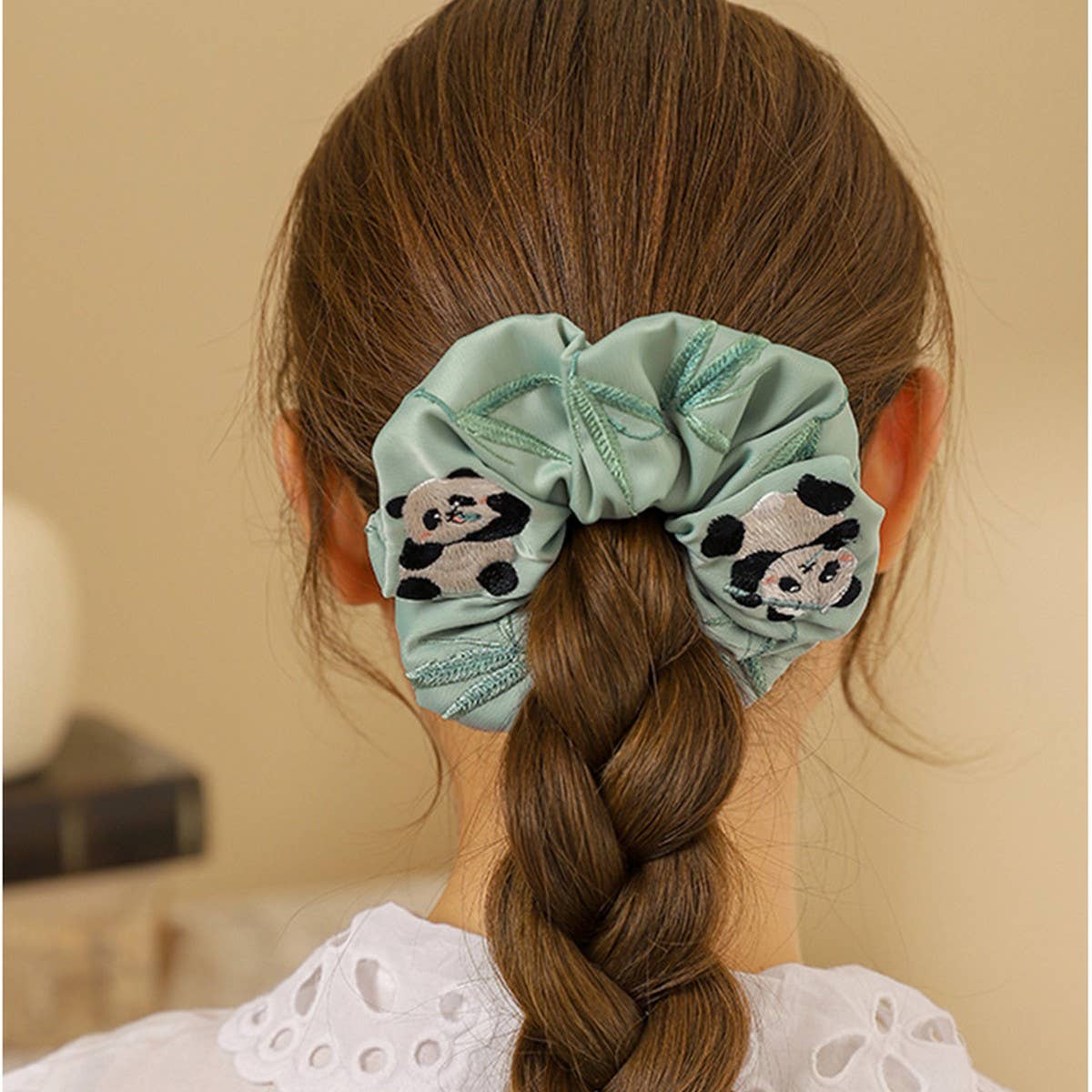 Panda Embroidered Hair Tie for & Traditional Wear_CWAHA5414