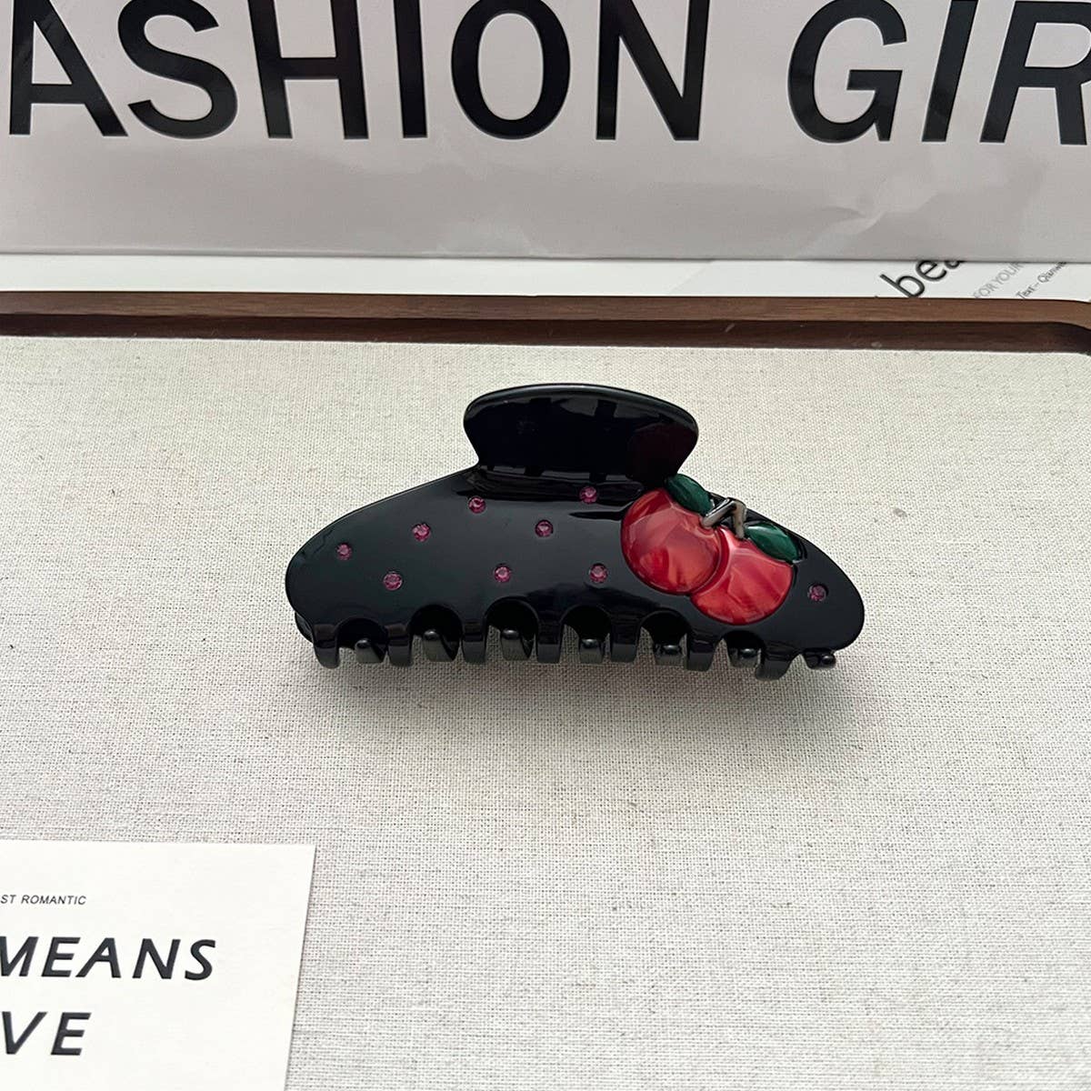 Cherry Hair Claw ??Cute 3D Acetate Side Clip_CWAHA5762