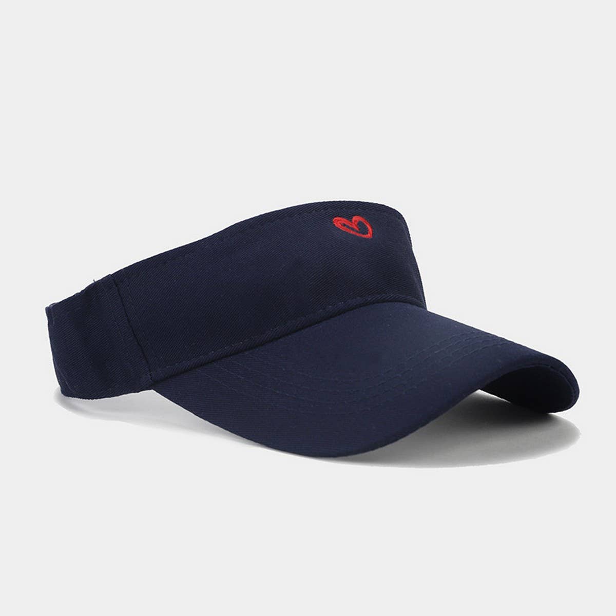 Heart Embroidered Visor - Summer Sun Hat_CWAH3290