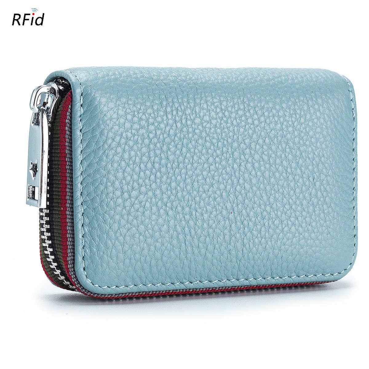 TOP LAYER COWHIDE ZIPPER GENUINE LEATHE CARD HOLDER_CWAB3835