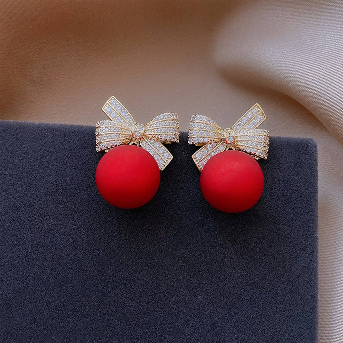 CHRISTMAS BOW RED SERIES EARRINGS
