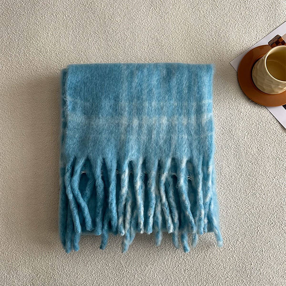 Red Plaid Scarf ??Soft Faux Cashmere Winter Wrap_CWASC2343