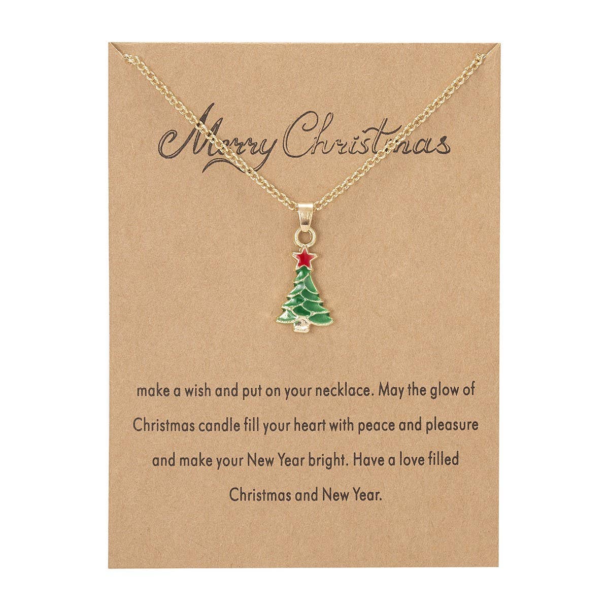CWAJE2559_CHRISTMAS OIL PAPER CARD NECKLACE