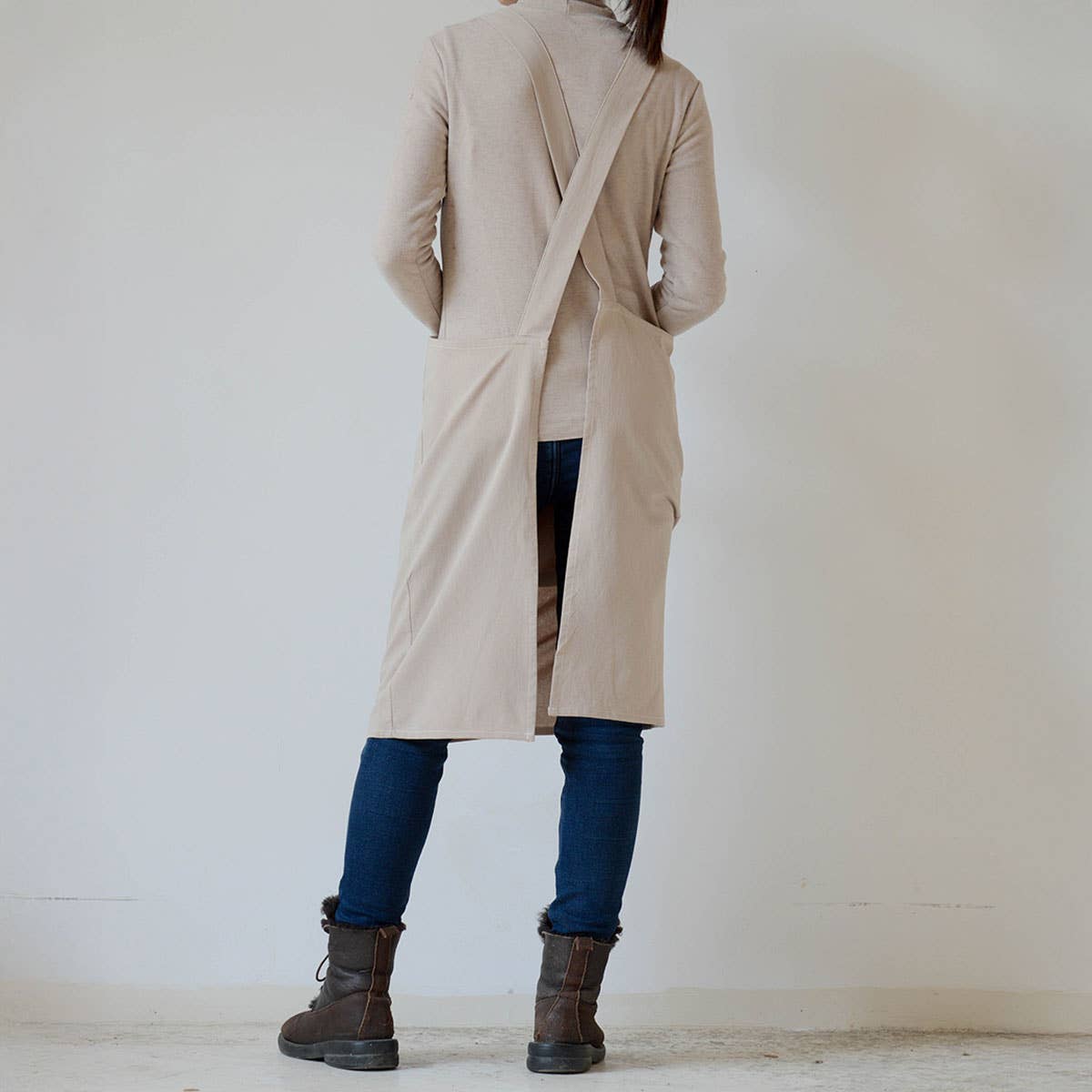 Simple gardening cotton linen with pockets vintage_CWMM3301