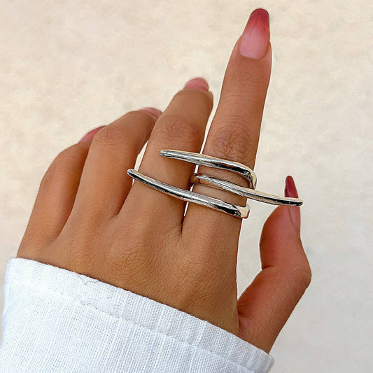 SIMPLE ASYMMETRICAL STATEMENT FRENCH RING