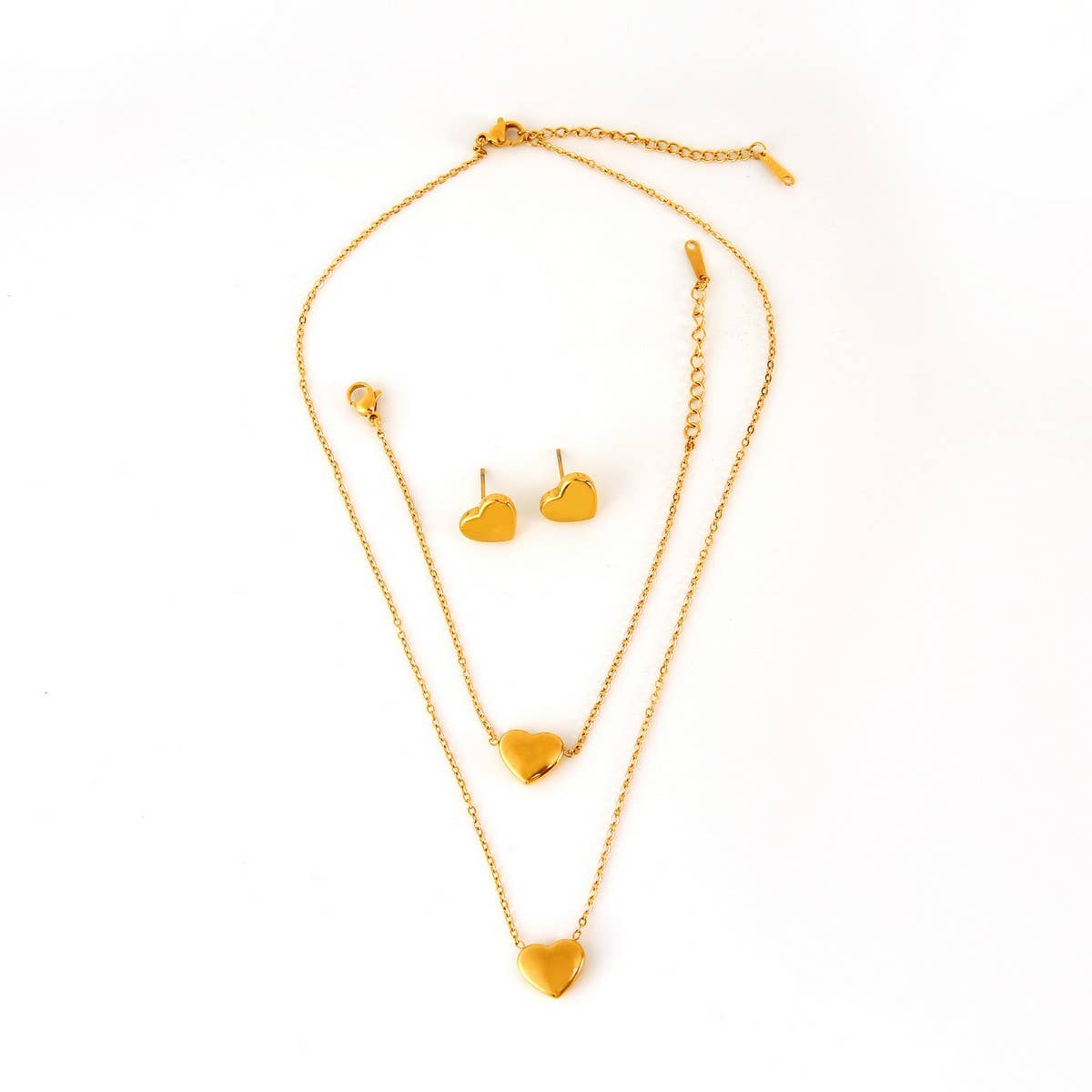 Women??¢s Stainless Steel Heart Jewelry 3-Piece Set_CWMM8880