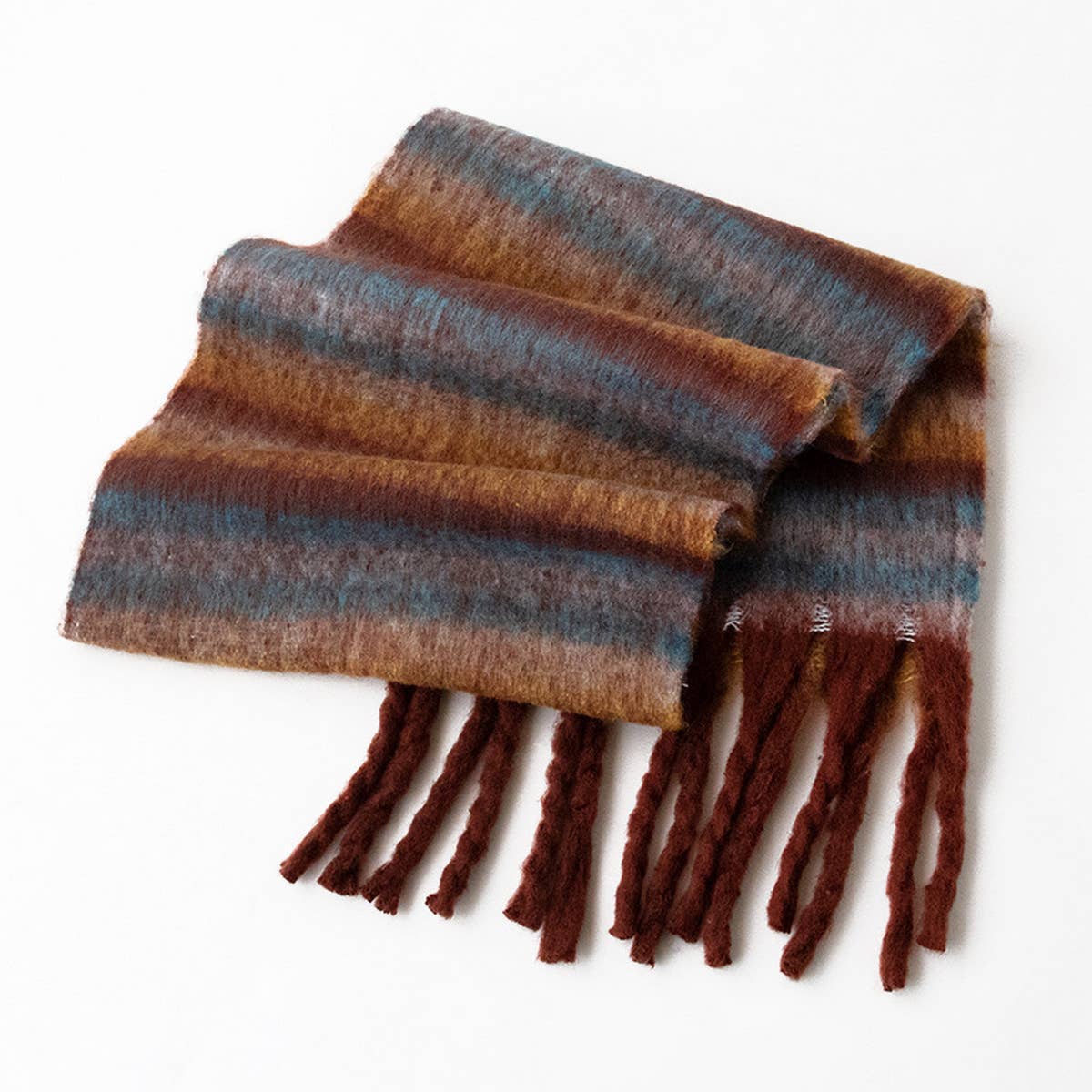Plaid Fluffy Scarf - Warm Tassel Winter Wrap_CWASC0996
