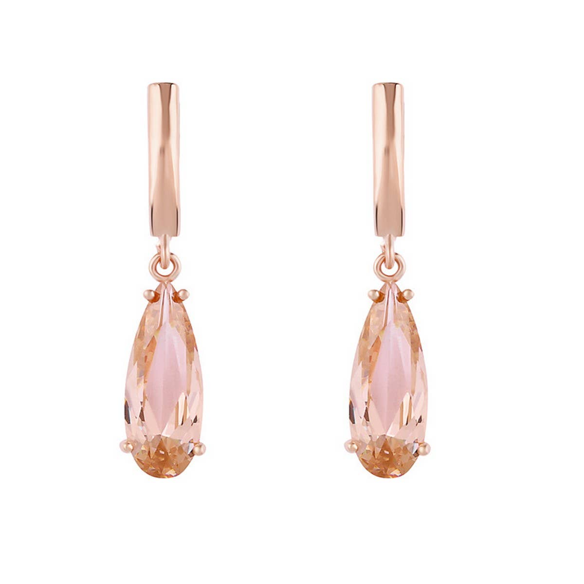 ZIRCON JEWELRY ROSE GOLD WATER DROP EARRINGS_CWAJE1017