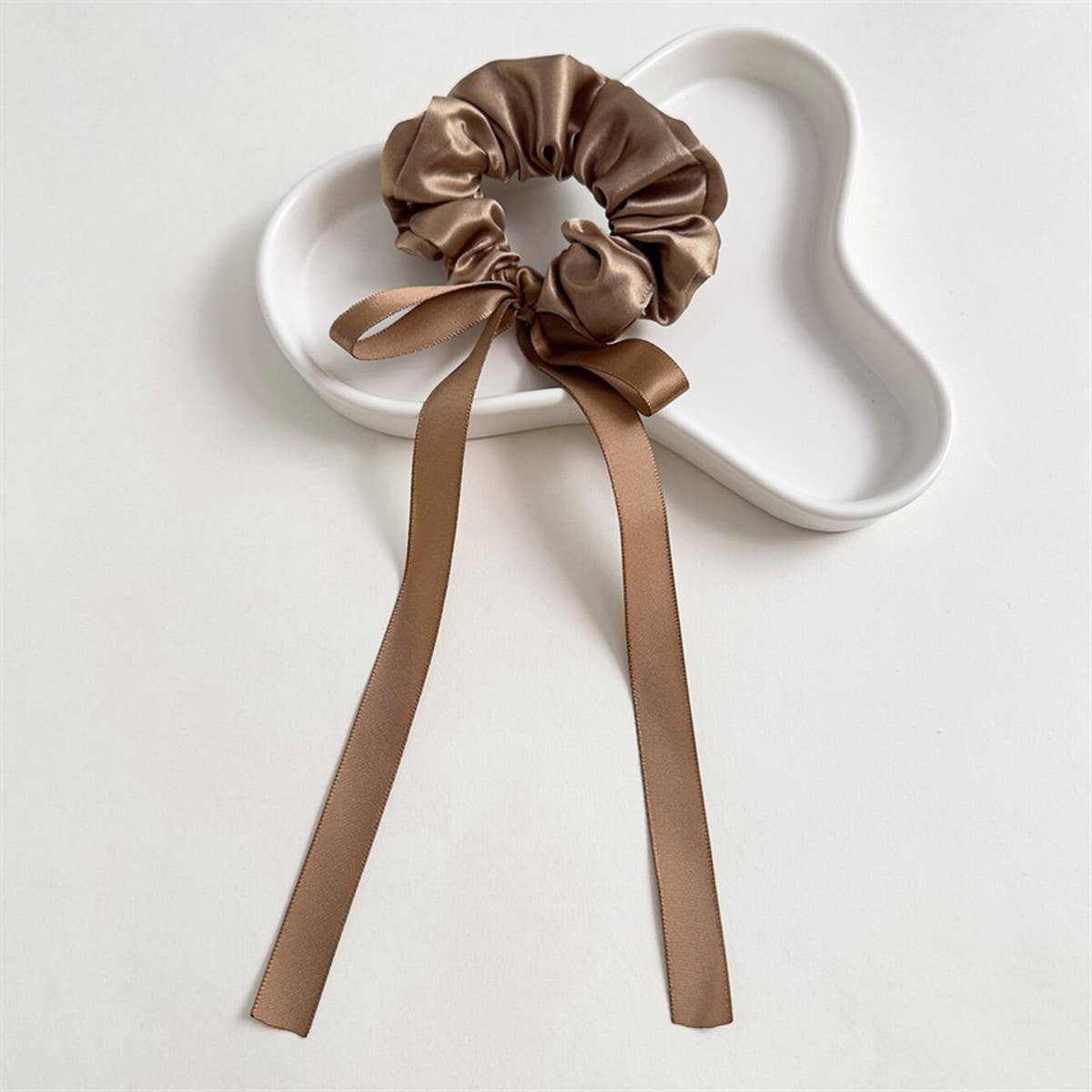 WOMEN KNOTTED STREAMER BOW HAIR TIE_CWAHA1083