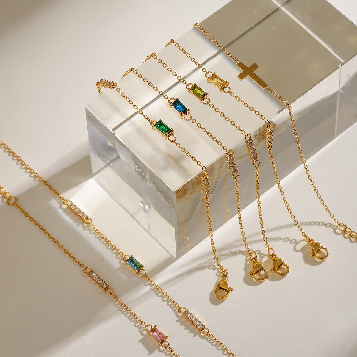 Titanium Double Layer Zodiac & Cross Bracelet