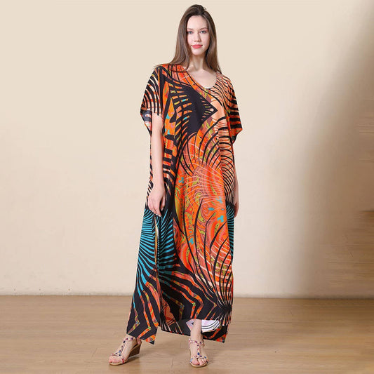 Loose Fit Cotton Bikini Beach Dress Cover-Up