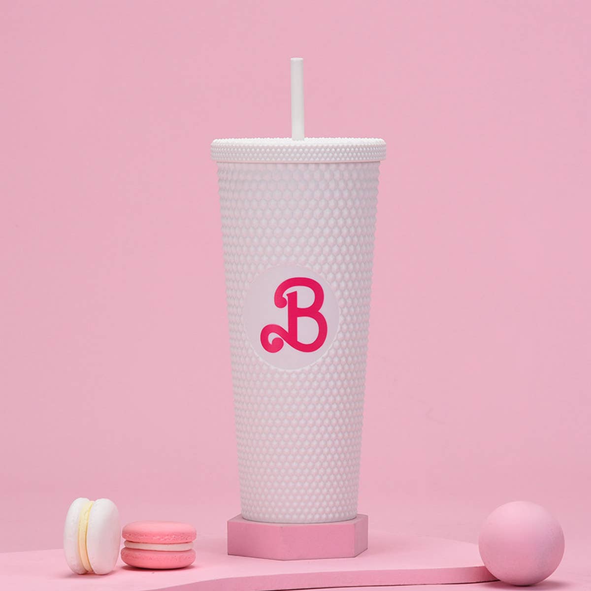 DOUBLE LAYER PORTABLE PLASTIC STRAW DIAMOND CUP