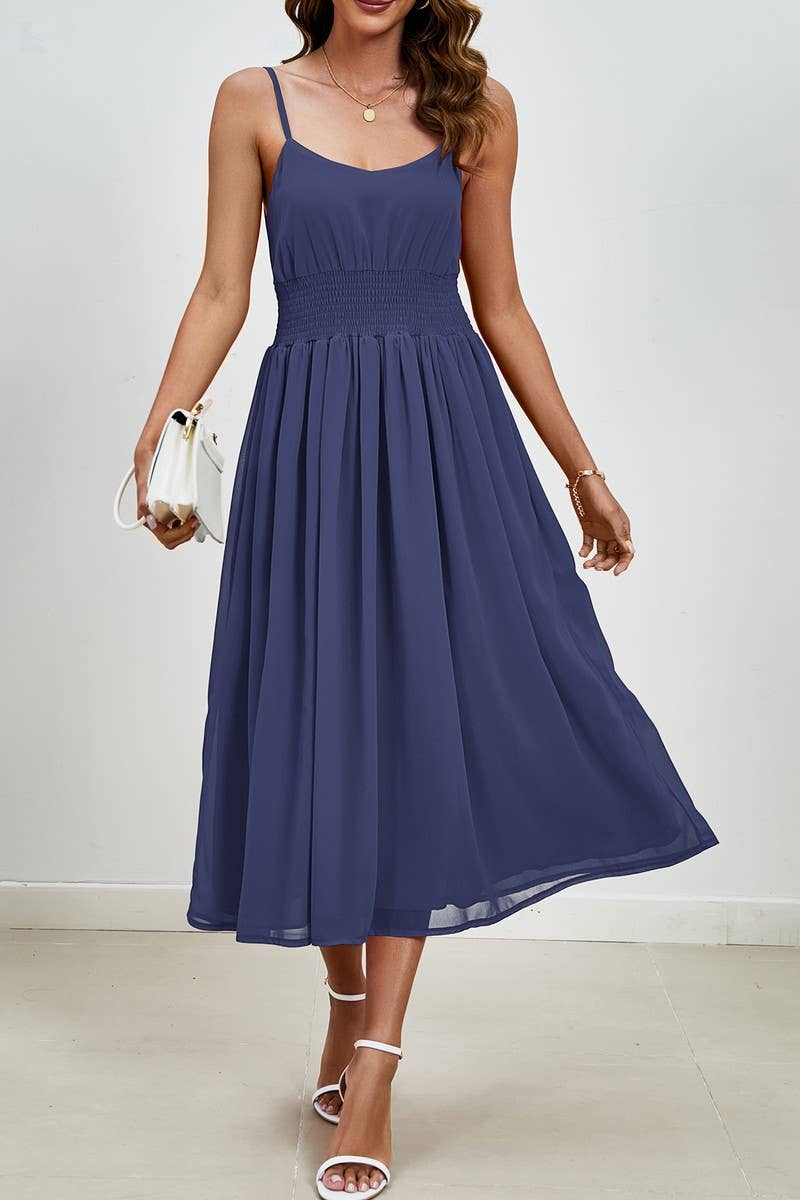 CWDMD4892_V-NECK STRAPPY CHIFFON WEDDING GUEST DRESS