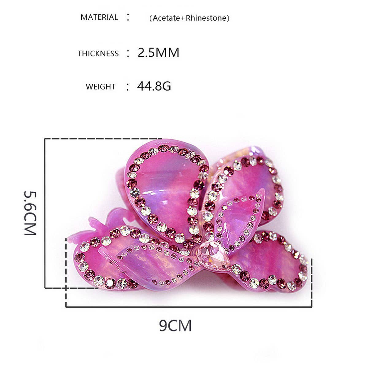 ACETATE HAIR CLIP 3D FLOWER DIAMOND HAIR CLIP_CWAHA4248