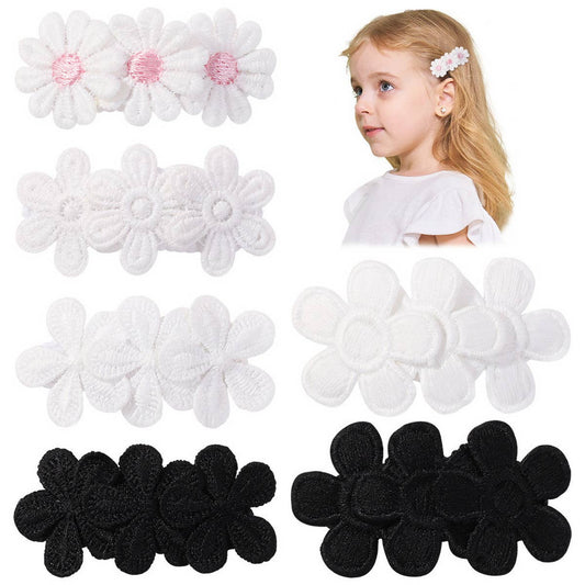 CHILDREN'S PETAL FLOWER BLACK AND WHITE HAIRPIN